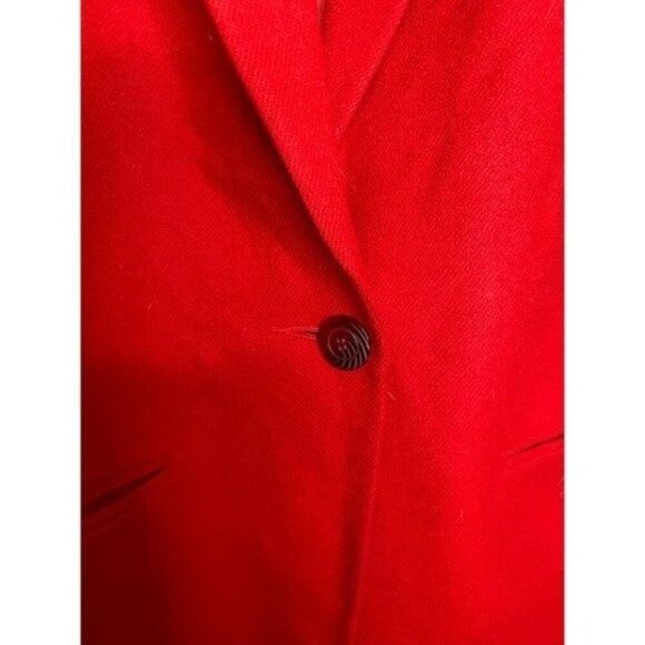 Vintage 80s 90s 1990s wool red Blazer 14 - Picture 3 of 5